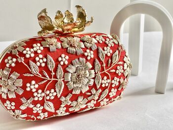 Red Roselyn Floral Clutch, 4 of 4