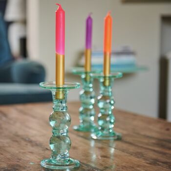 Eloise Turquoise Glass Candle Holder, 2 of 6