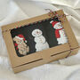 Three Pack Of Christmas Bear And Snowman Socks In Box, thumbnail 1 of 5