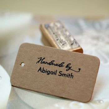 Handmade By Heart Personalised Rubber Stamp, 2 of 4