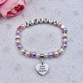 Personalised Granddaughter Gift Charm Bracelet, 2 of 12