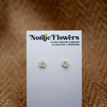 Small Blossom Flower Sterling Silver Stud Earrings, 9 of 12