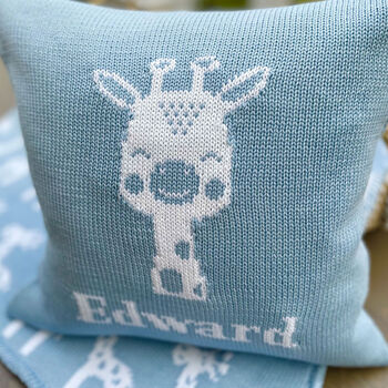 Personalised Knitted Giraffe Cushion, 9 of 12