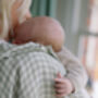 Gingham Sage Large Swaddle Muslin, thumbnail 7 of 10