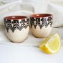 Set Of Two Tequila Ceramic Shot Glasses In Beige Colour, thumbnail 1 of 4