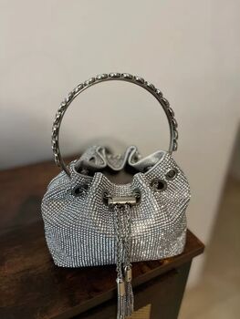 Monaco Crystal Ball Pave Chandelier Hobo Evening Bag, 4 of 5