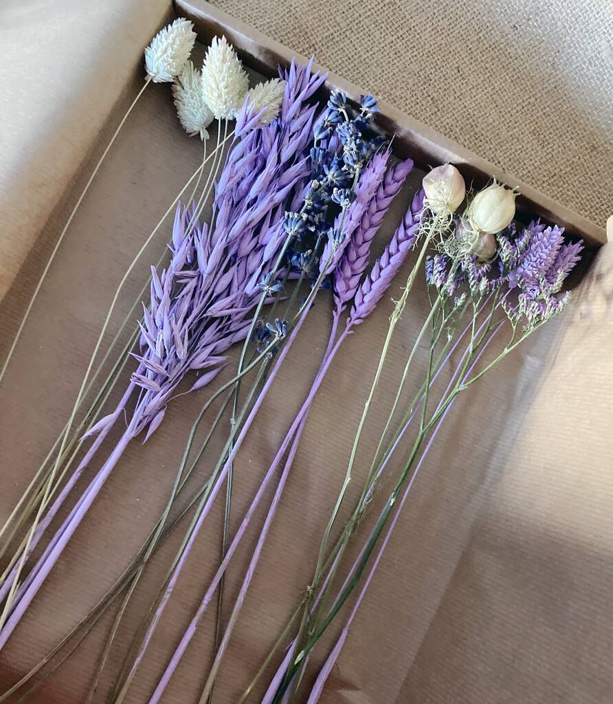 Mothers Day Lilac Dried Flowers Letterbox Gift By Zoe’s Blooms