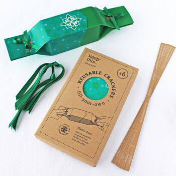 Six Reusable Eco Crackers 'Green Jewel' Design, 4 of 7