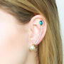 Bias Gold Plated Pearl Curved Earrings, thumbnail 2 of 7