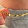 Mens Silver Emerald Green Chain Necklace Stainless Steel, thumbnail 9 of 12