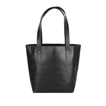 Personalised Black Buffalo Leather Open Tote, 5 of 9