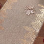 Christmas Table Runner Beige And Gold Cotton 3m, thumbnail 4 of 5
