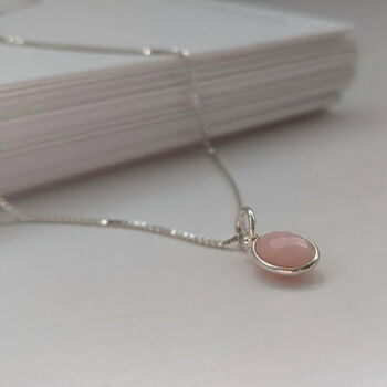 Pink Opal Oval Gemstone Necklace, 5 of 11