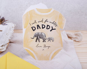 1st Father's Day From Bump Card With Pink Baby Grow Design, 2 of 6