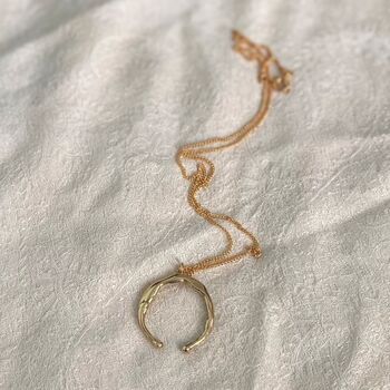 Gold Crescent Moon Necklace, 2 of 2