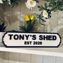 Personalised Shed Workshop Vintage Wooden Road Sign, thumbnail 1 of 8