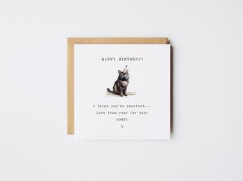 Personalised Birthday Fur Baby Tabby Card *Various Cat Breeds, 4 of 8