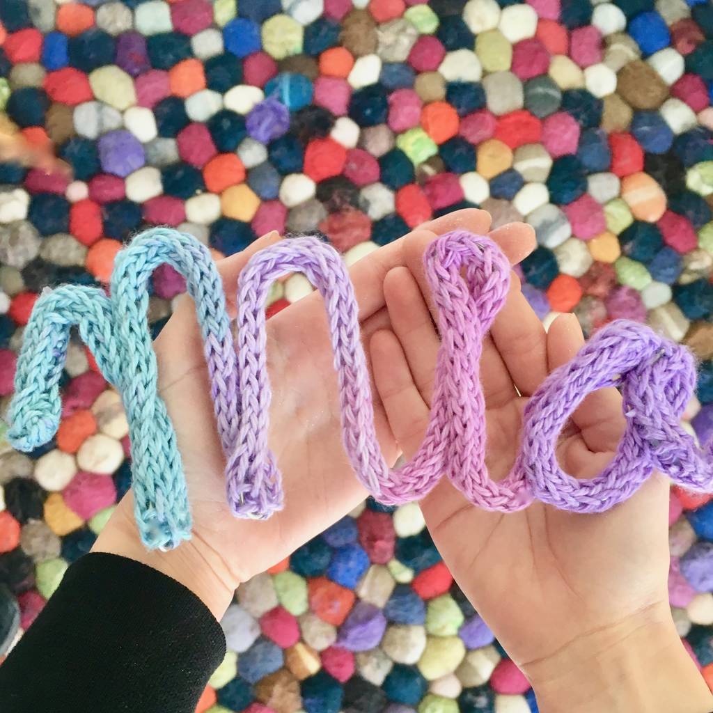 Hand Knitted Names By The Letteroom