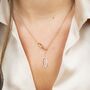 Two Square Geometric Y Shape Square Drop Lariat Necklace, thumbnail 1 of 4
