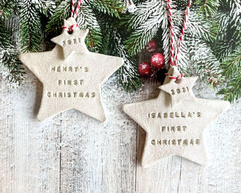 Personalised Star First Christmas Decoration, 2 of 8
