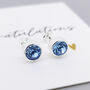 Sterling Silver March Aquamarine Birthstone Stud Earrings, thumbnail 1 of 6