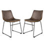 Dexter Moleskin Mussel Brown/Grey Two Dining Chairs, thumbnail 1 of 6