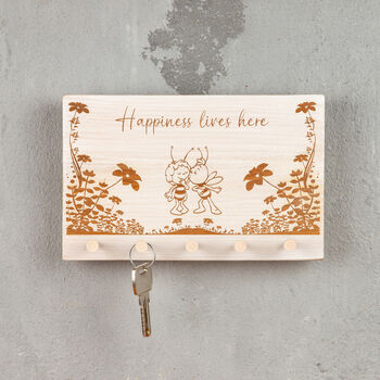 Happiness Handcrafted Key Rack, 4 of 7