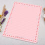 A5 Pink Letter Writing Paper With Ditsy Heart Border, thumbnail 3 of 4