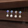 Moonstone And Pearl Dangle Earrings In Sterling Silver, thumbnail 4 of 10