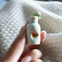 Paper Rose And Gold Heart Mini Glazed Bottle, thumbnail 5 of 6
