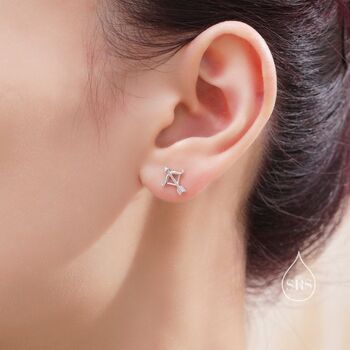 Bow And Arrow Stud Earrings In Sterling Silver, 8 of 12