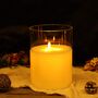Three Flickering Wicks Glass Candle Battery Operated, thumbnail 10 of 10