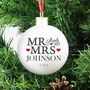 'Mr And Mrs' Personalised Bauble, thumbnail 1 of 4