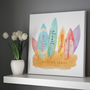 Personalised Surfboard Family Watercolour Art, thumbnail 5 of 7