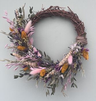 Large Dried Flower Spring Wreath, 3 of 11