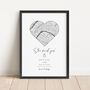 Personalised Engagement Gift, Engagement Map Location Print, thumbnail 4 of 5
