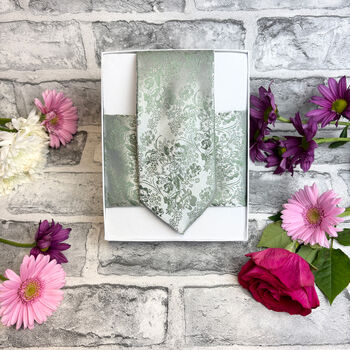 Wild Sage Floral Wedding Tie Set, 6 of 6