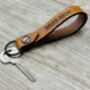 Personalised Burnt Tan Distressed Leather Keyring, thumbnail 1 of 12