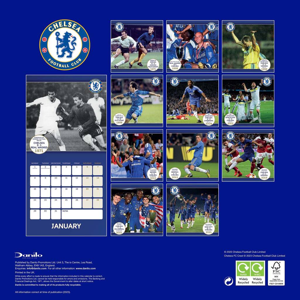 'Chelsea' 2024 Calendar By Intervino Ltd