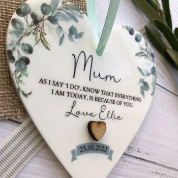 Mother Of The Bride Or Groom, Personalised Heart Plaque, 2 of 3