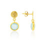 Salina Gold Plated Disc And Gemstone Drop Earrings, thumbnail 4 of 12
