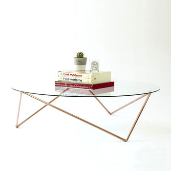 Handmade Coffee Table In Copper With Glass Top, 4 of 4