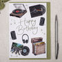 Vinyl Record Player Happy Birthday Greeting Card, thumbnail 1 of 3