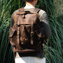 Genuine Leather Backpack In Russet Brown, thumbnail 1 of 12