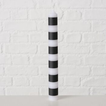 Black Striped Taper Dinner Candles : Set Of Four, 2 of 5