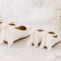 Personalised Bridal Prom White Pearl Pumps, thumbnail 4 of 5