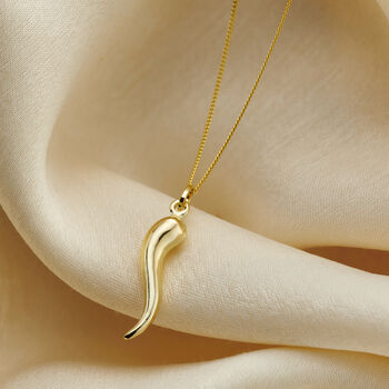 9ct Gold Horn Charm Necklace, 2 of 5