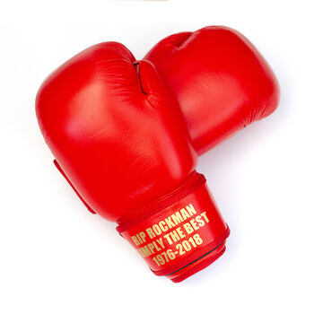 Personalised Full Leather Boxing Gloves Red, 3 of 4