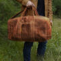 Genuine Leather Holdall Dark Brown, thumbnail 2 of 12