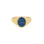 Gold Plated Blue Lapis Lazuli Steel Signet Ring For Men, thumbnail 3 of 11
